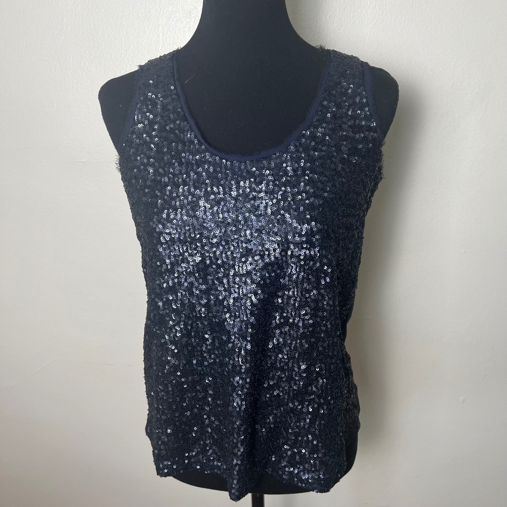 Liz Claiborne Sequin Tank Top Sleeveless Sparkly Party Top Small